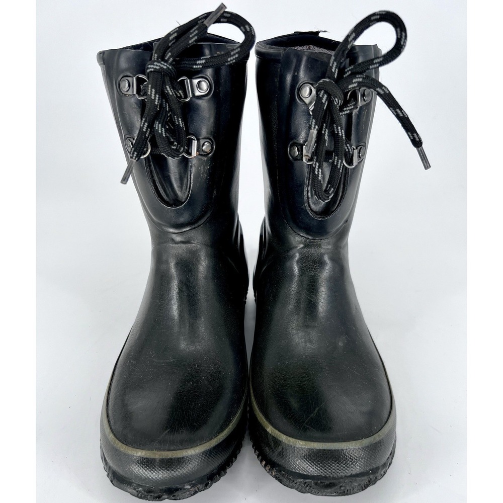 Bogs Urban Farmer Black 2eye Lace Up Womens Waterproof Rain Boots Size 8 - Picture 3 of 10